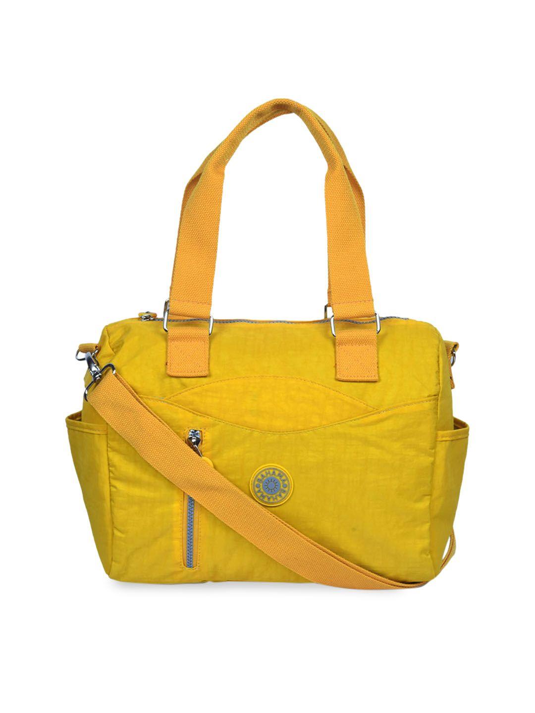 bahama yellow structured handheld bag