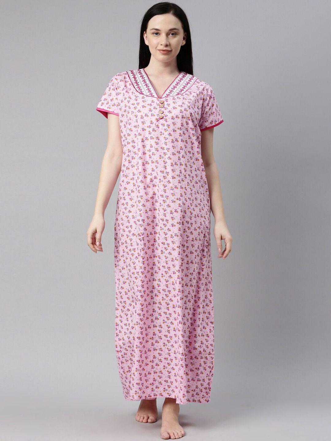 bailey sells pink printed maxi nightdress