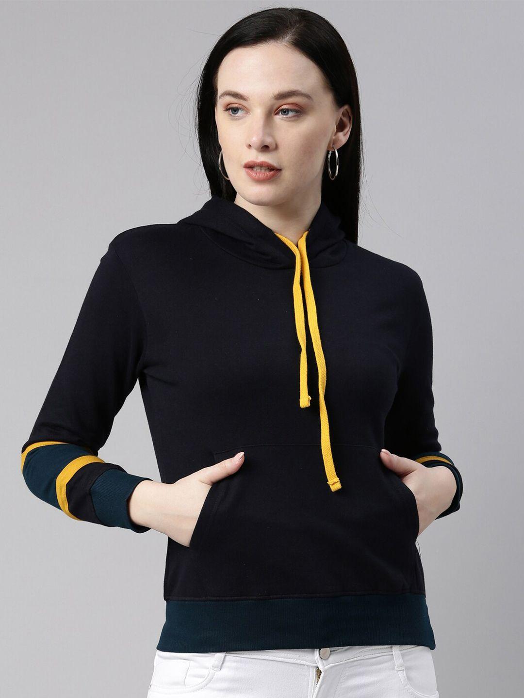 bailey sells women black pure cotton hooded sweatshirt