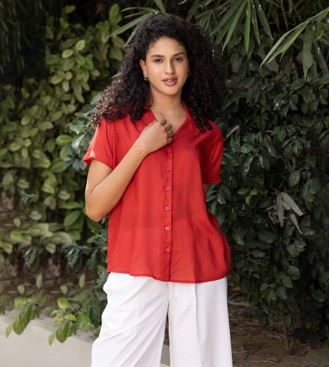 baisacraft red suhaani shirt