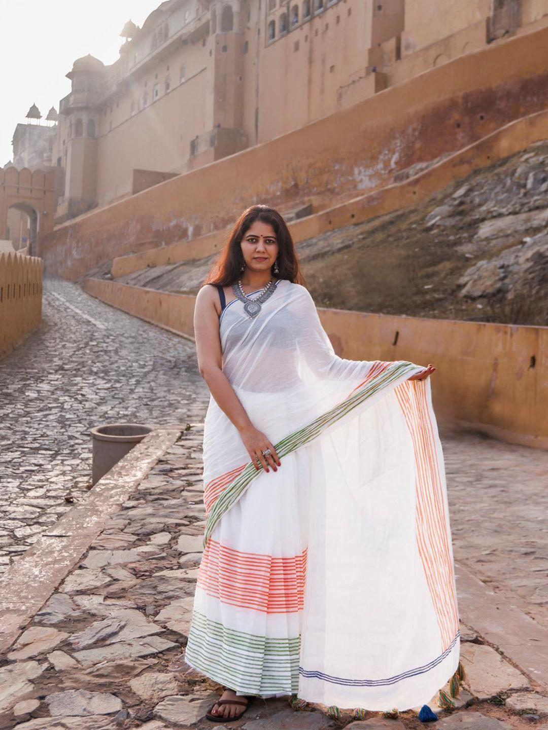 baisacrafts striped pure cotton saree