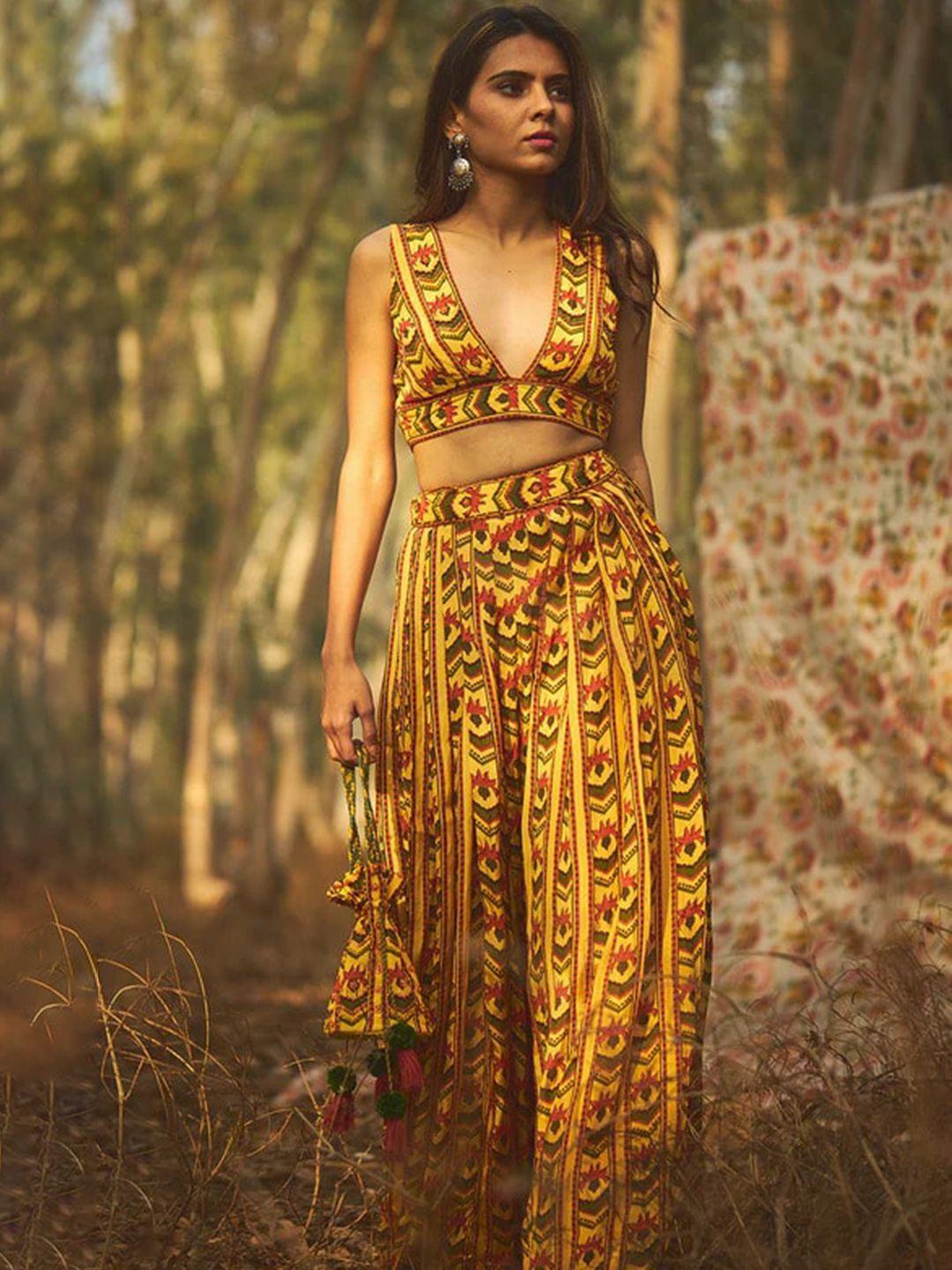 baise gaba ethnic motif printed saree blouse