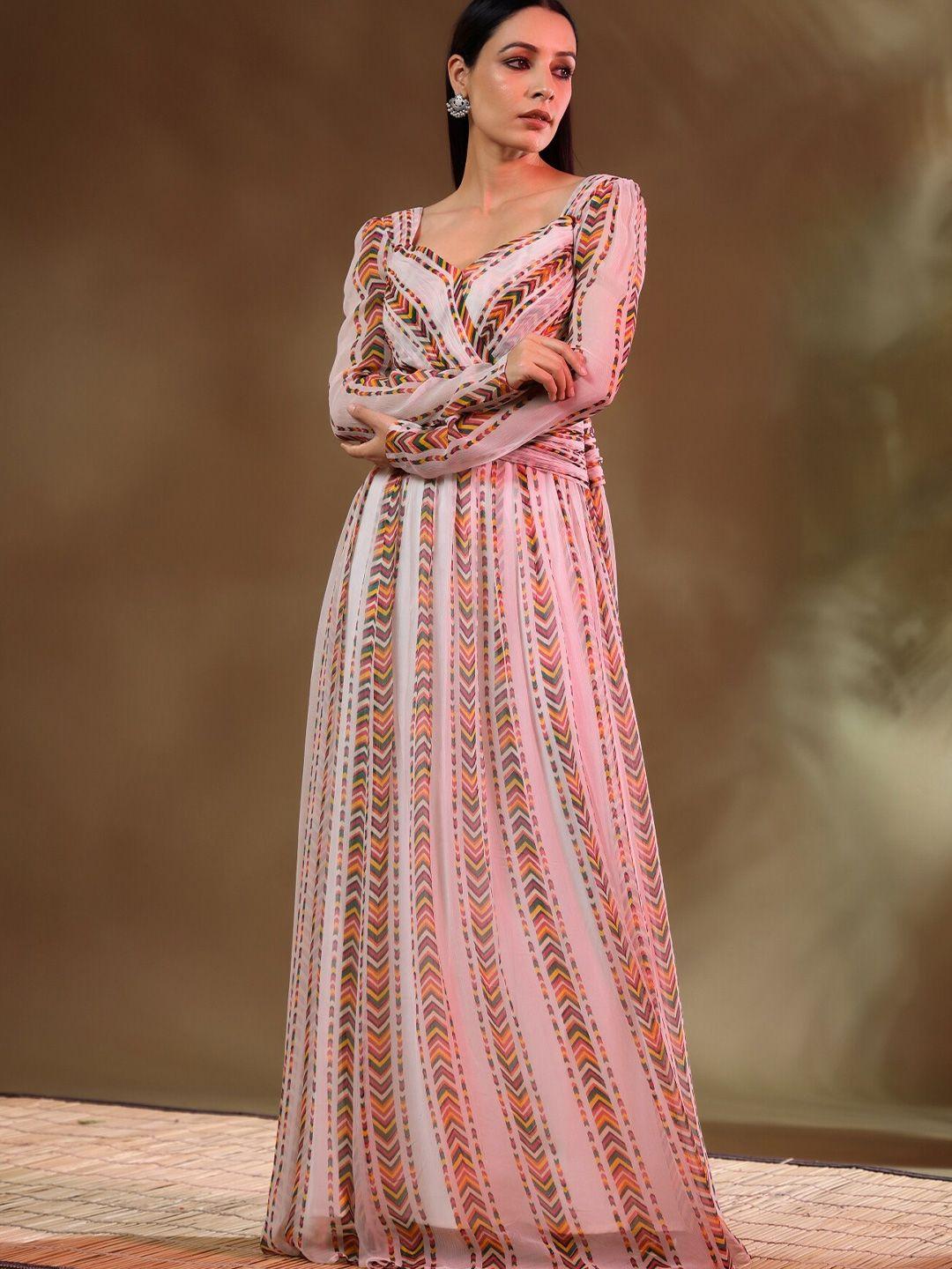 baise gaba geometric printed maxi dress