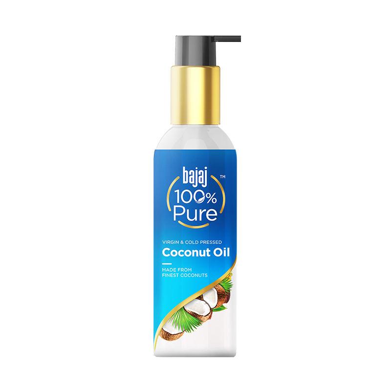 bajaj 100% pure coconut oil - virgin & cold pressed, repairs damaged hair & moisturizes skin