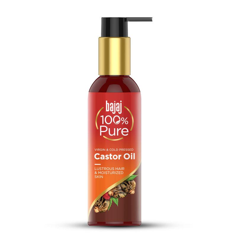 bajaj 100% pure castor oil - virgin & cold pressed, lusturous shiny hair & moisturized skin