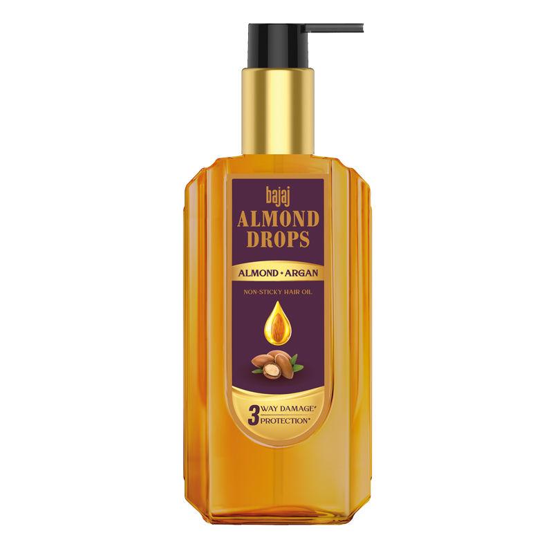 bajaj almond drops non sticky hair oil with almond and argan oil