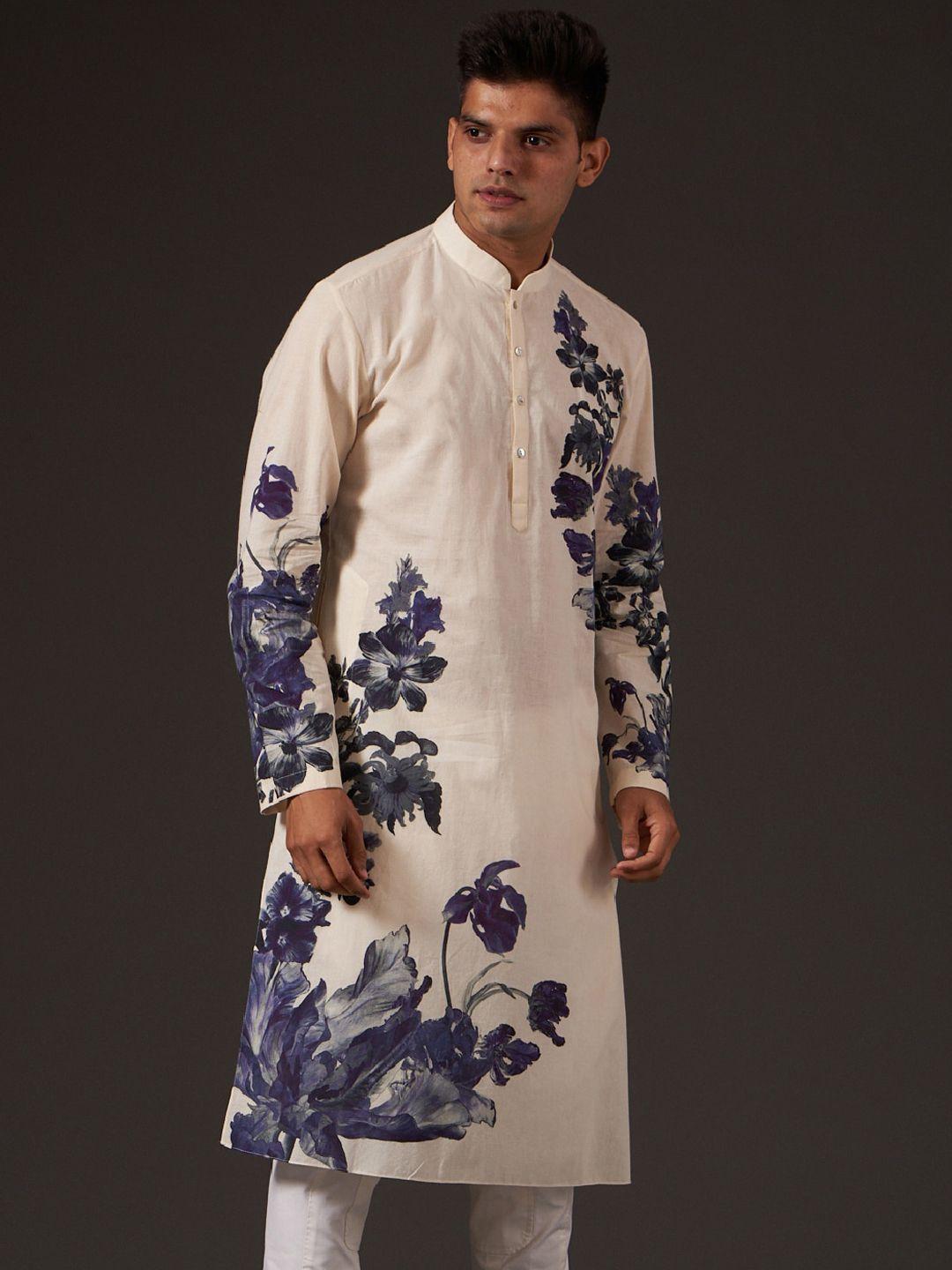 balance by rohit bal floral printed pure cotton kurta with pyjama