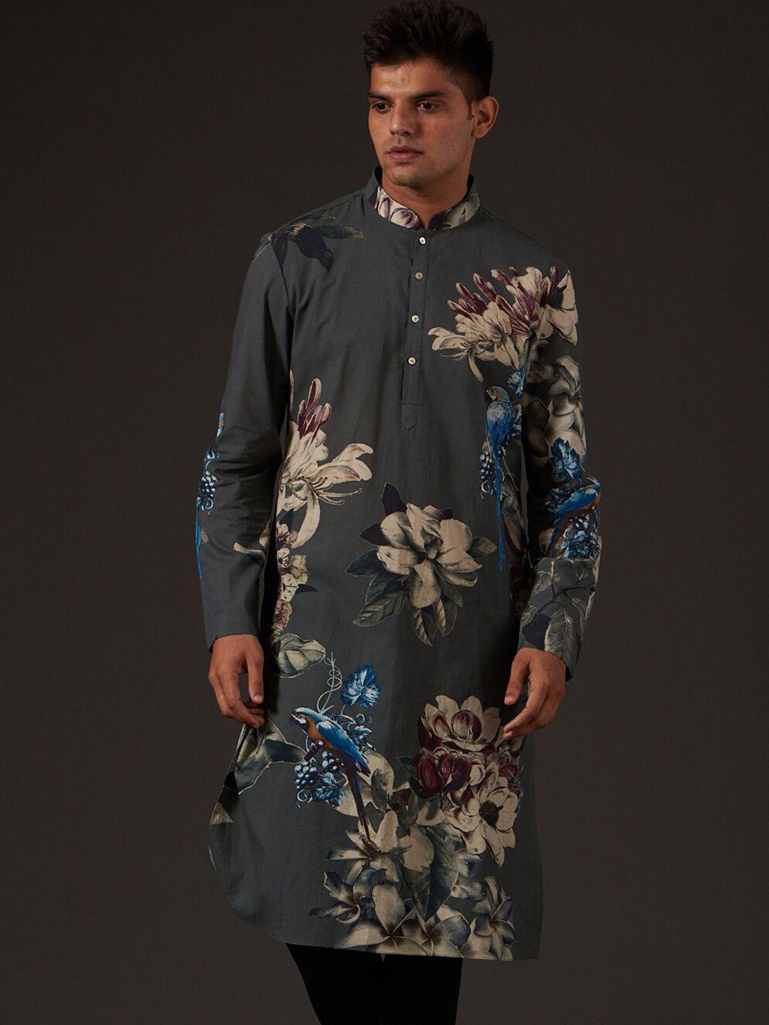 balance by rohit bal floral printed pure cotton kurta with pyjama