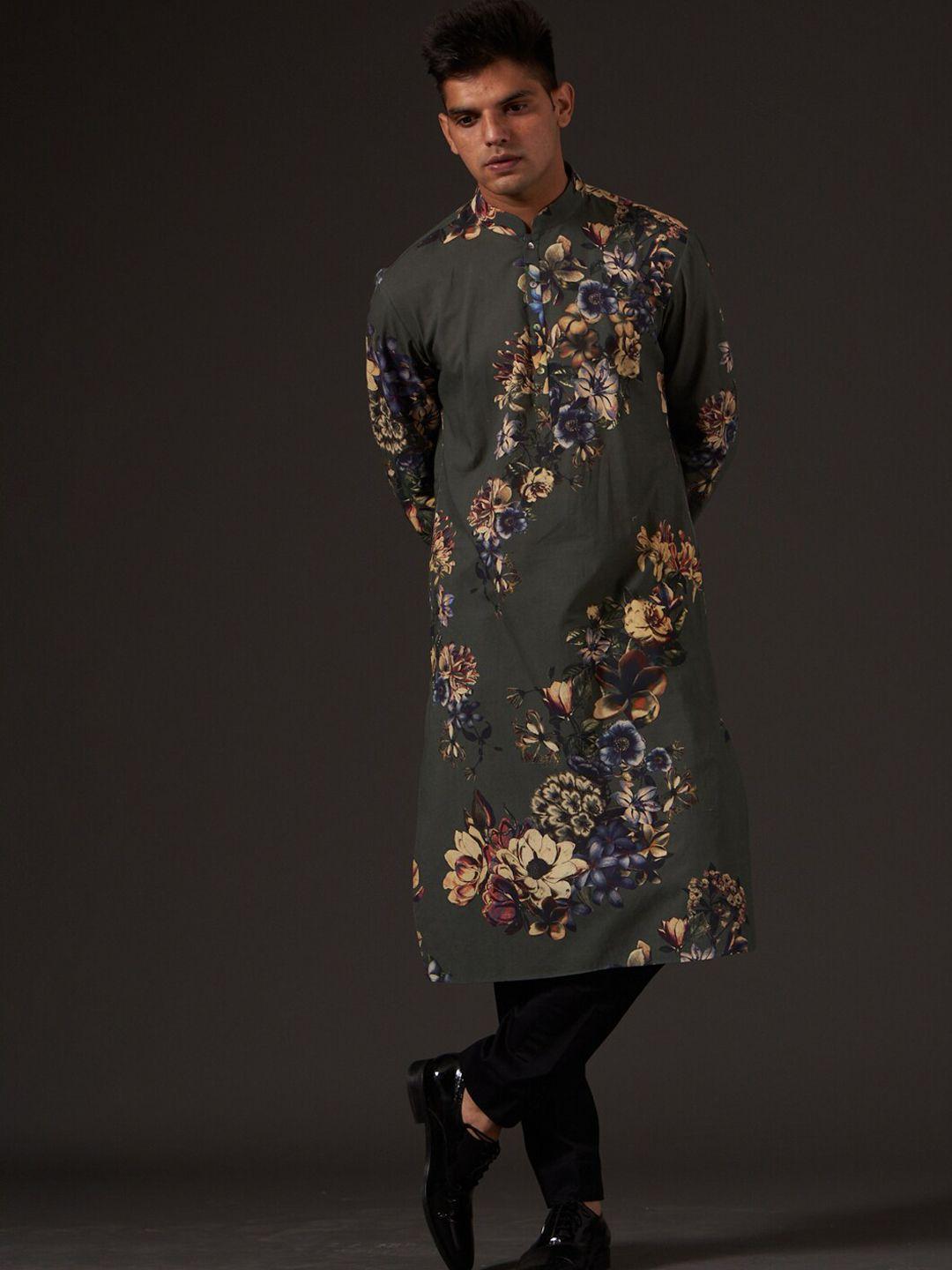 balance by rohit bal floral printed pure cotton kurta with pyjamas