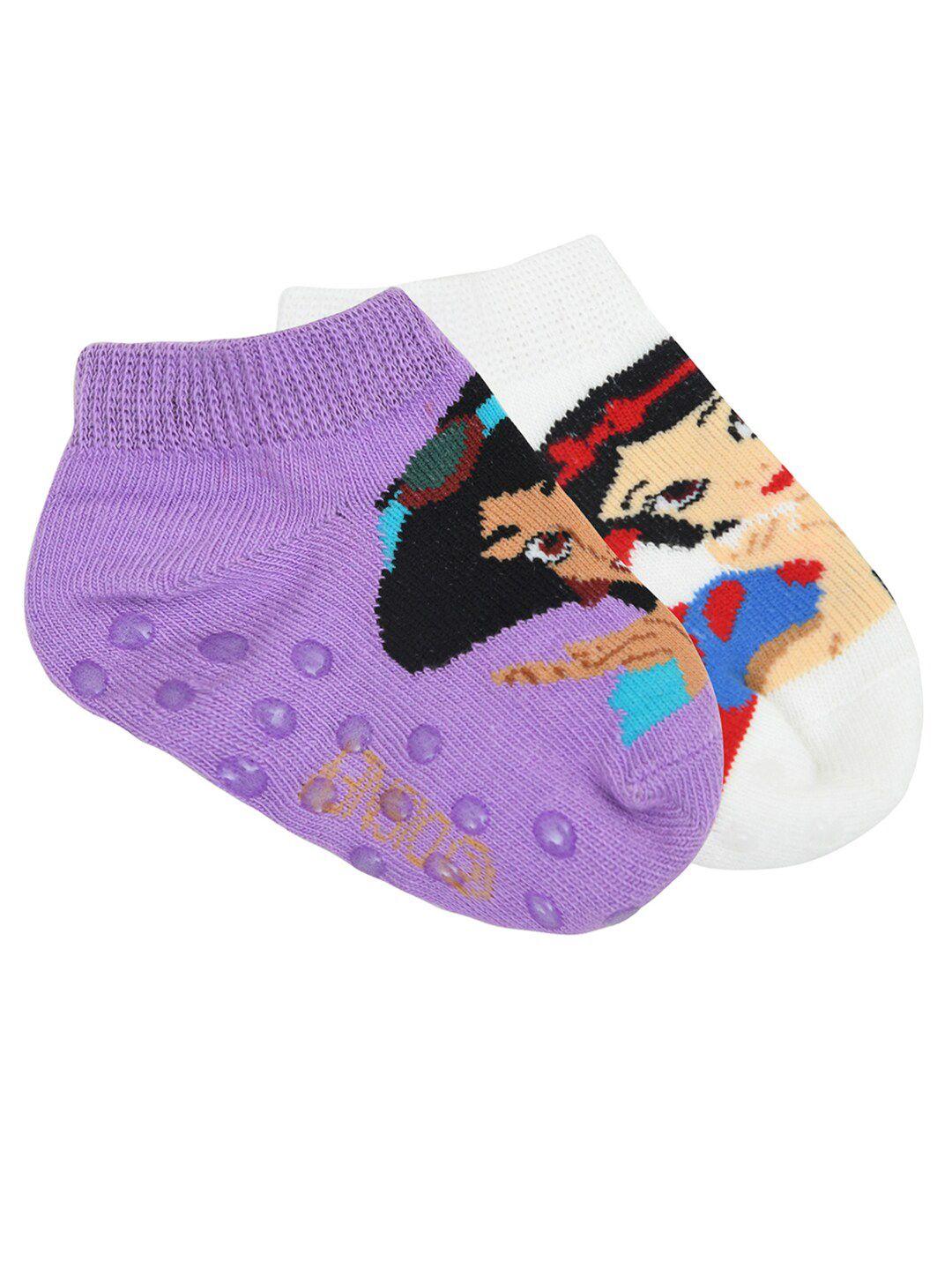 balenzia x disney girls pack of 2 patterned ankle-length socks