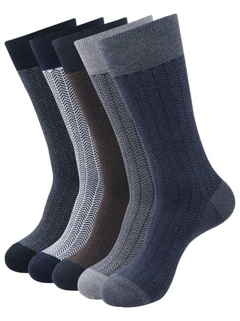balenzia multicolor free size self pattern socks - pack of 5