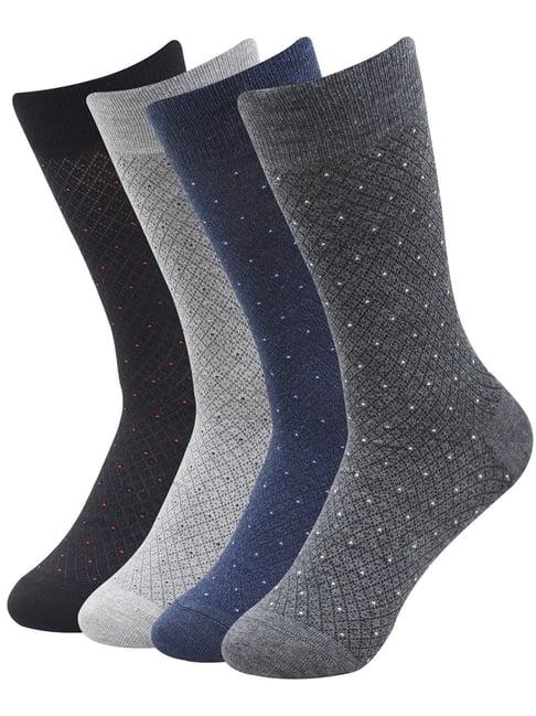 balenzia multicolor self design crew/calf length socks - pack of 4