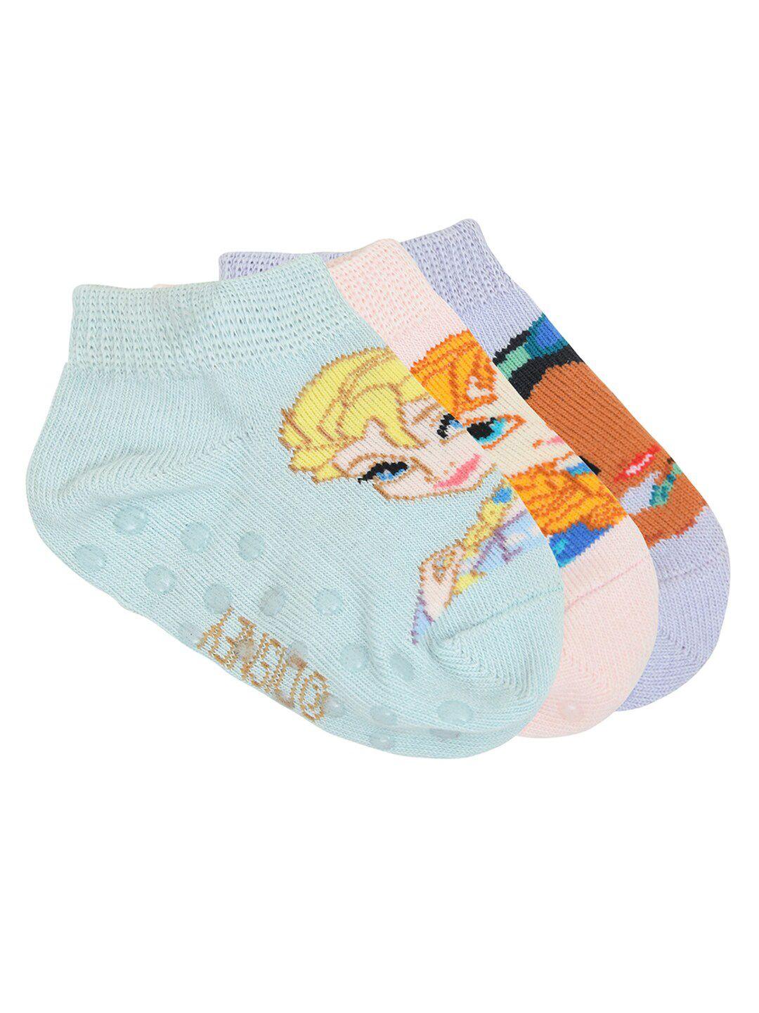 balenzia x disney girls pack of 3 patterned ankle-length socks