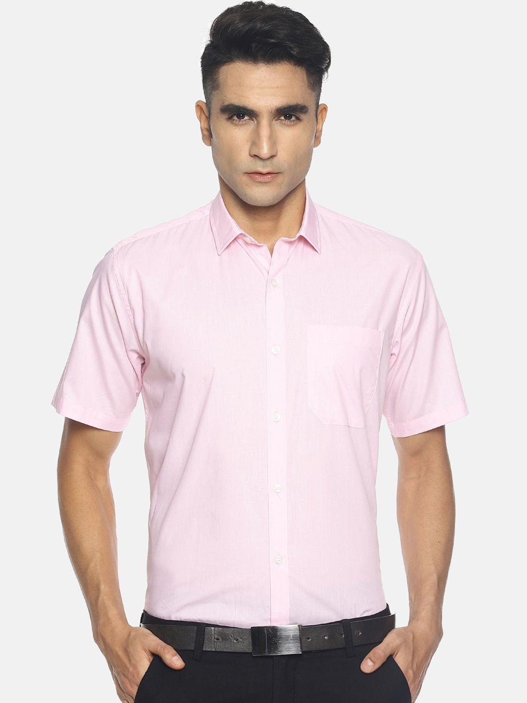 balista men pink regular fit solid formal shirt