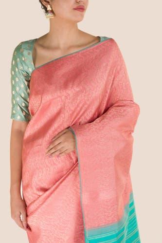 ballari - peach kanchipuram silk saree from saundarya collection