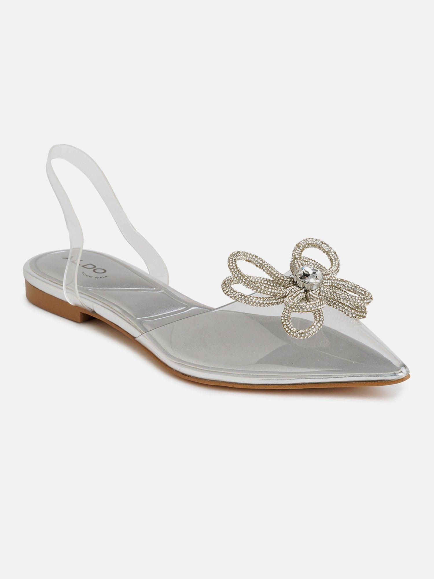 ballerina silver flats for women