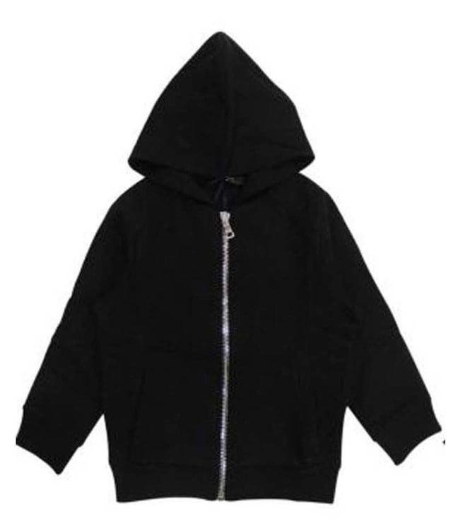 balmain kids black logo comfort fit hoodie