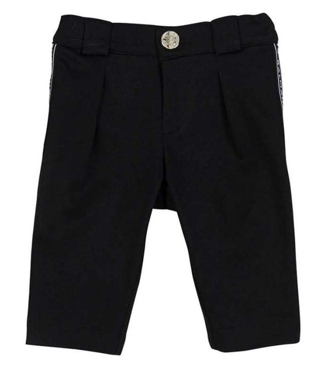 balmain kids black logo fitted 3/4th shorts