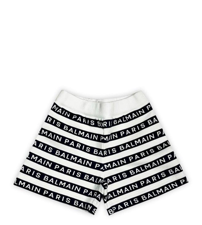 balmain kids mutlicolor logo comfort fit shorts