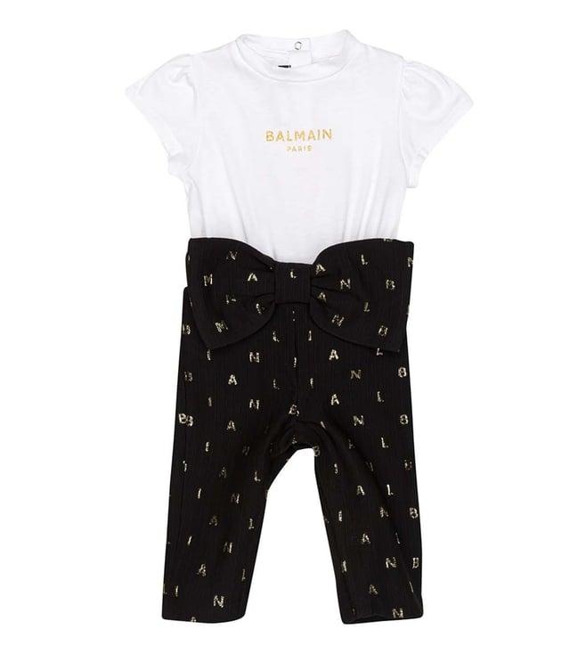 balmain kids mutlicolor printed regular fit jumpsuits