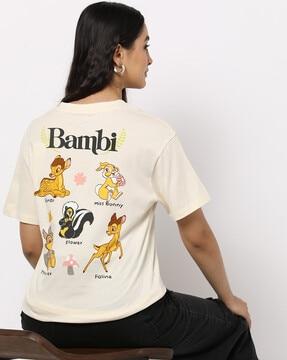 bambi print slim fit crew-neck t-shirt