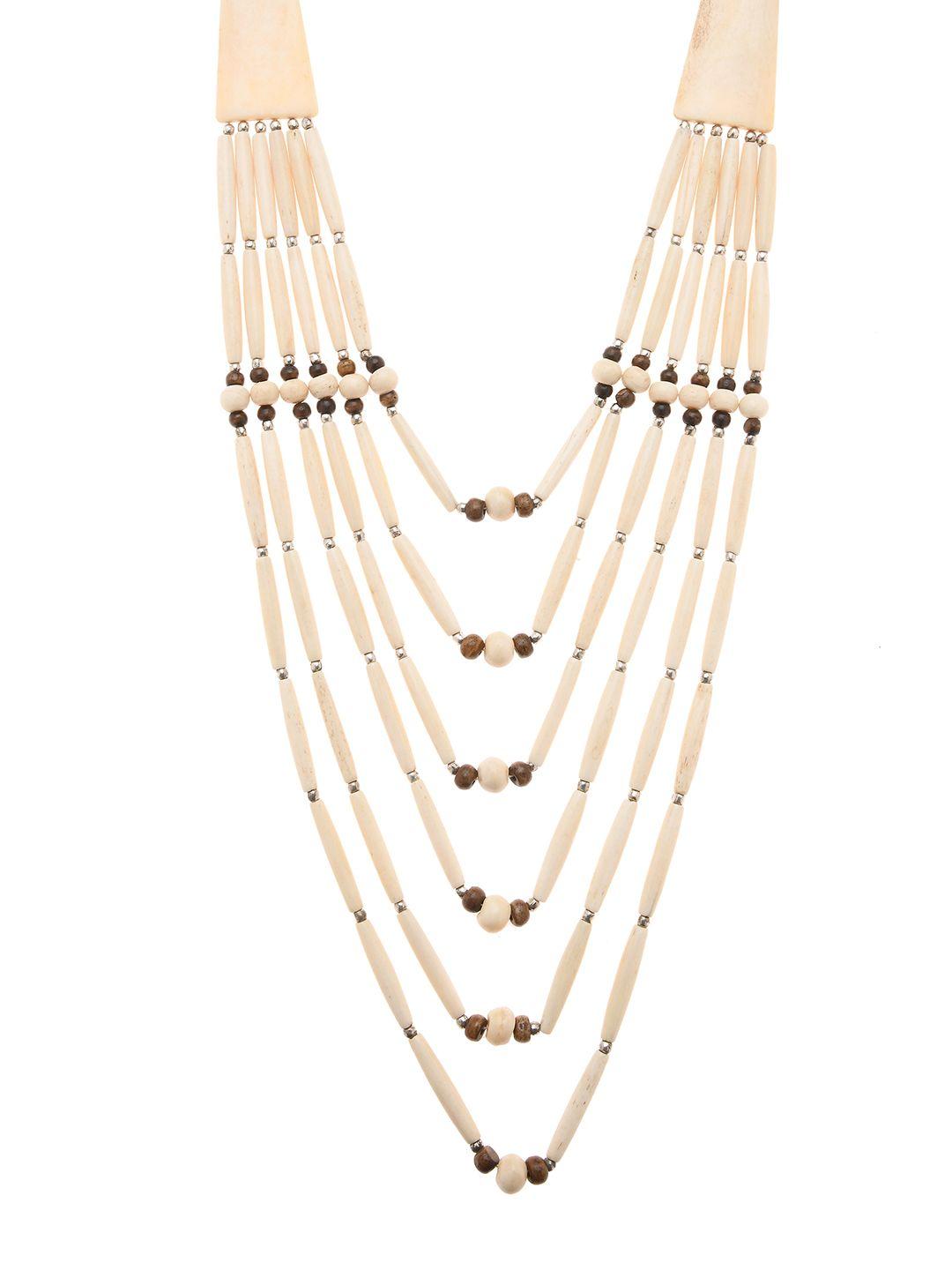 bamboo tree jewels cream-coloured multistrand handcrafted necklace
