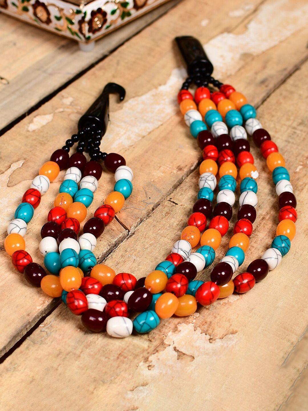 bamboo tree jewels beaded statement tribal necklace