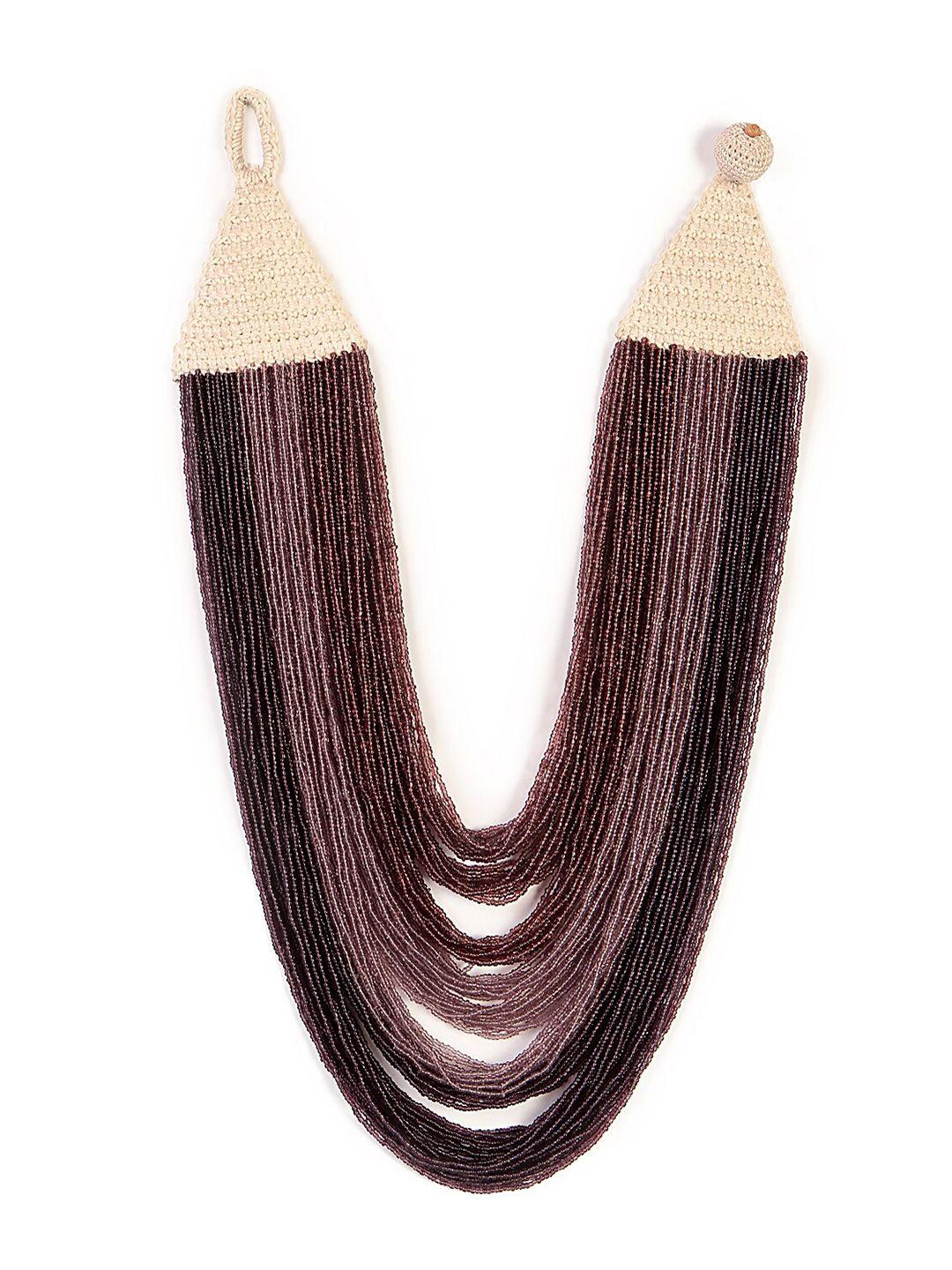bamboo tree jewels black & maroon tribal necklace