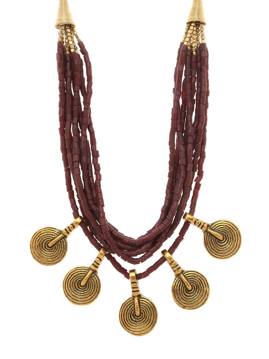 bamboo tree jewels brown handcrafted necklace