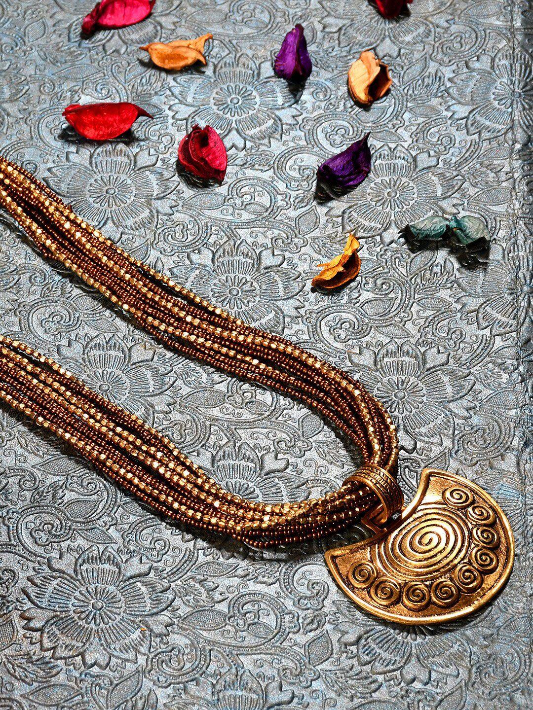 bamboo tree jewels gold-toned afghan necklace