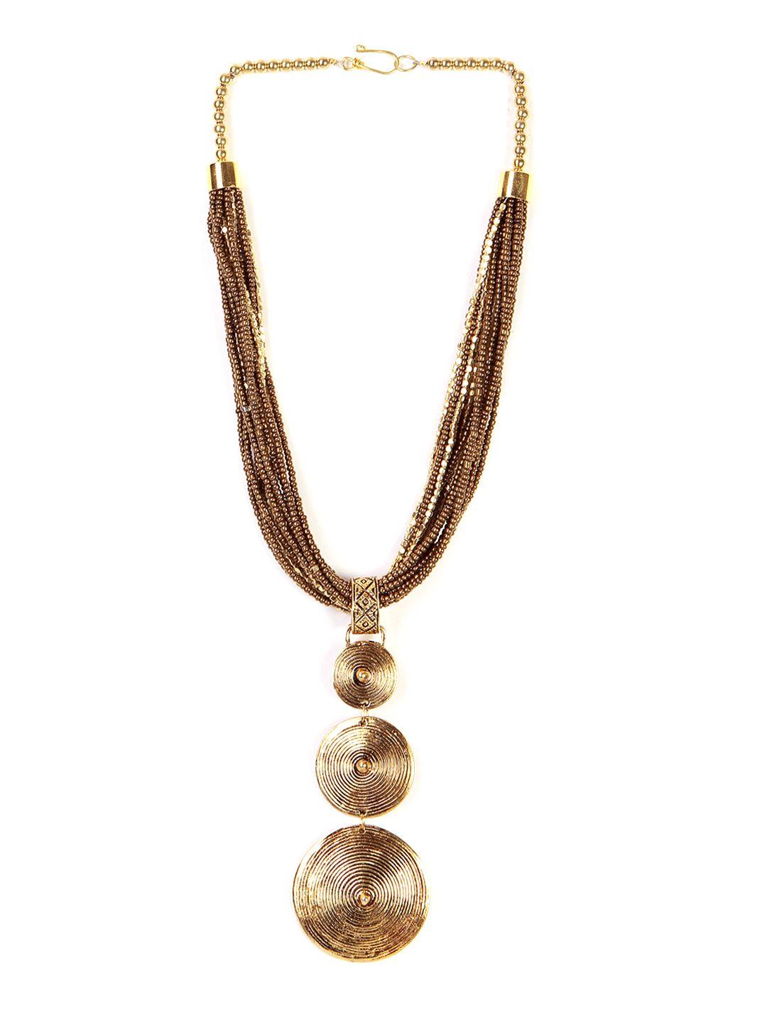 bamboo tree jewels gold-toned metal gold-plated necklace