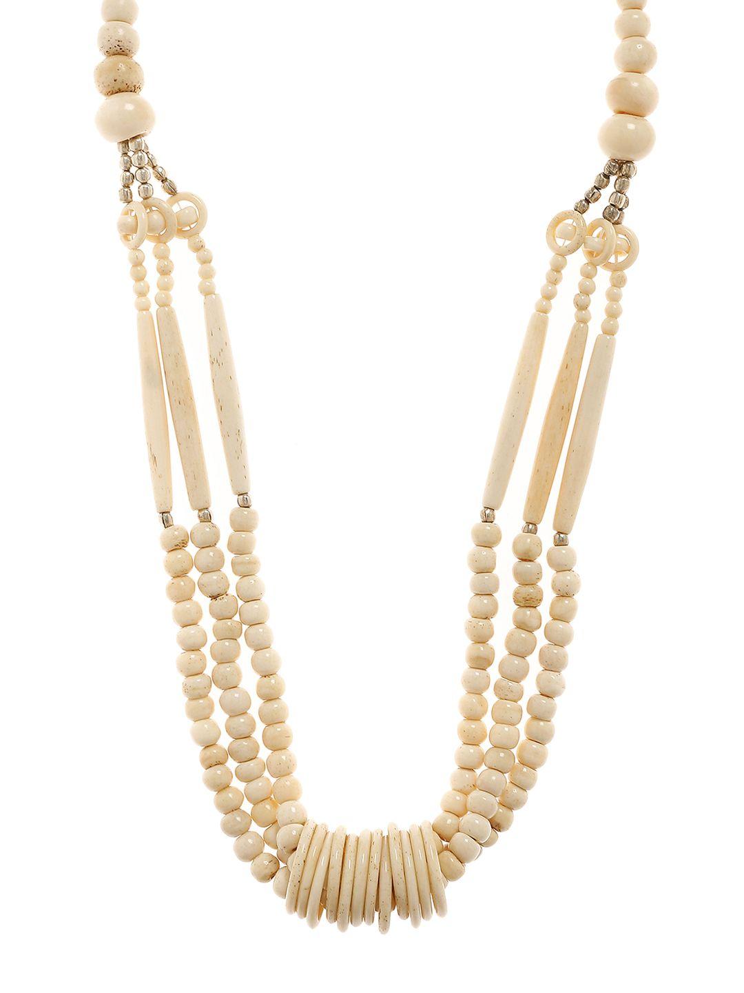 bamboo tree jewels off-white handcrafted beaded necklace