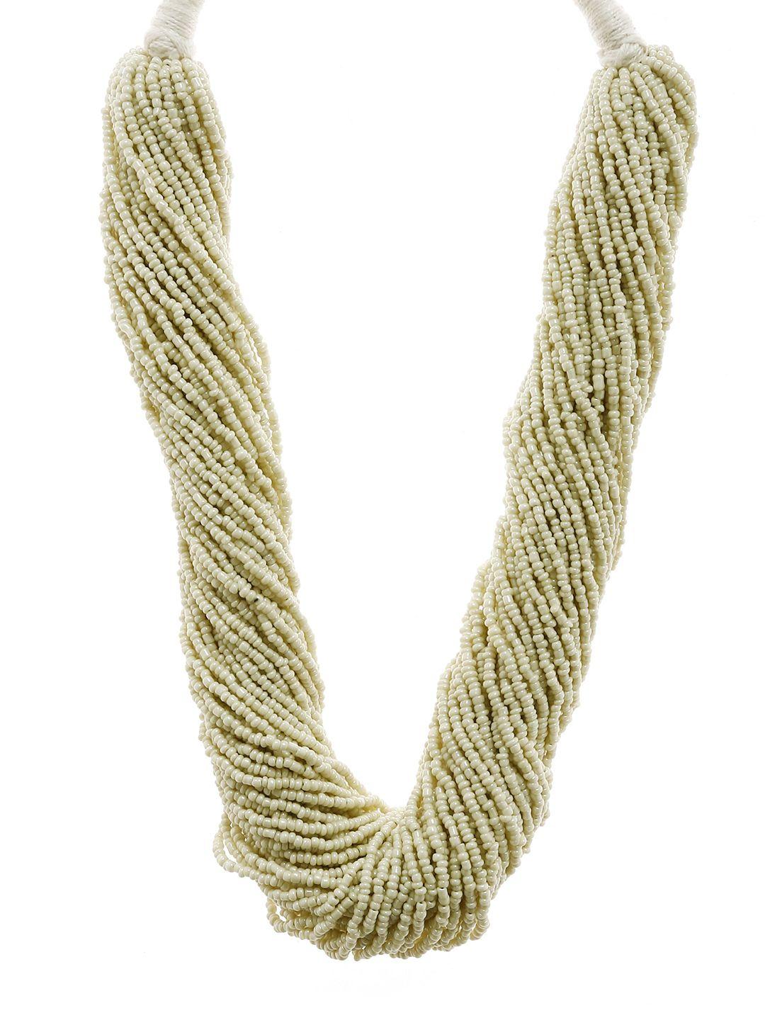 bamboo tree jewels off-white metal handcrafted necklace