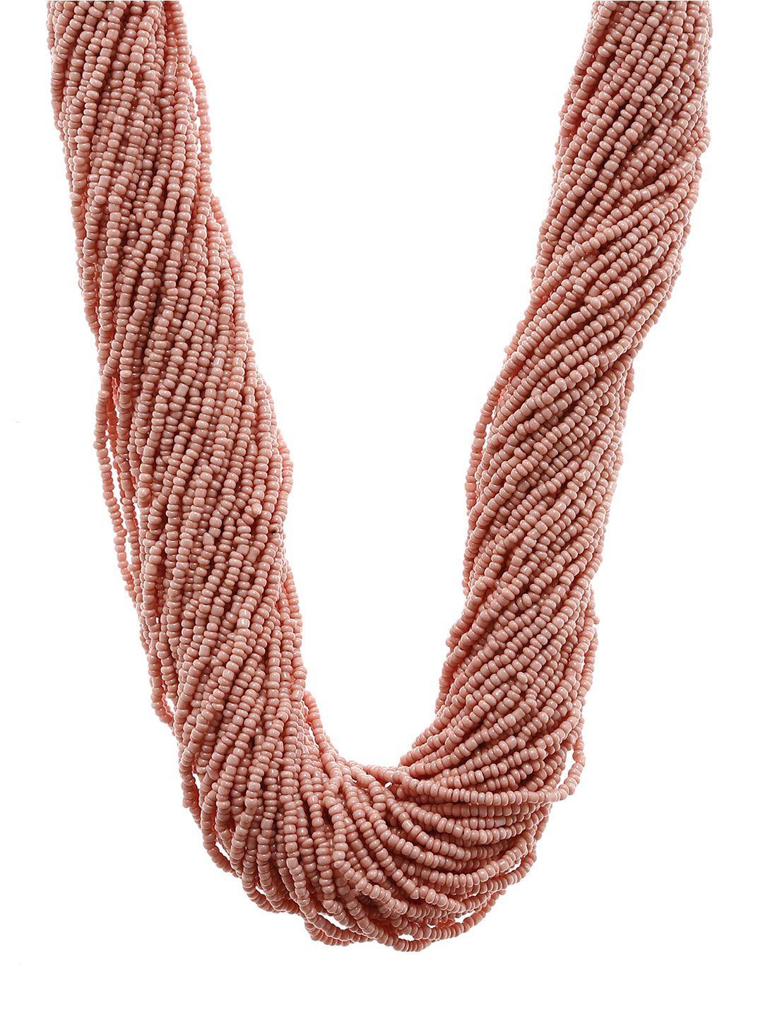 bamboo tree jewels peach-coloured metal handcrafted necklace