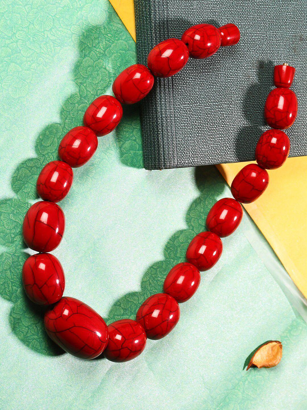 bamboo tree jewels red & black handcrafted necklace