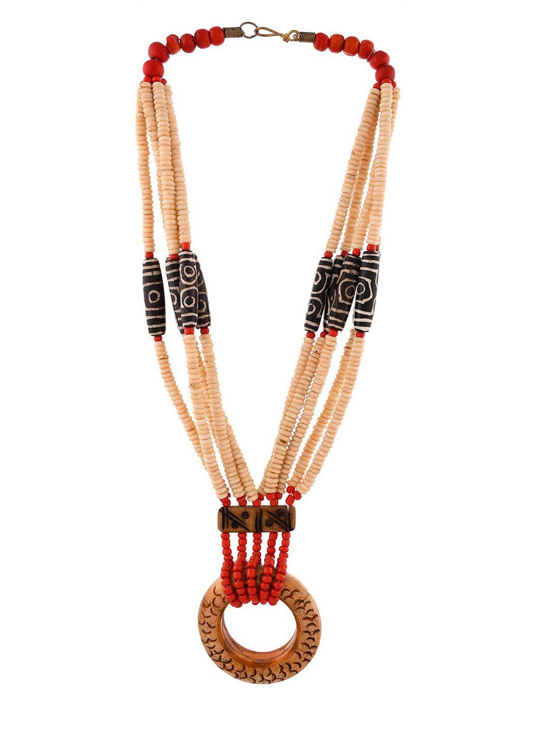 bamboo tree jewels red & maroon tribal necklace