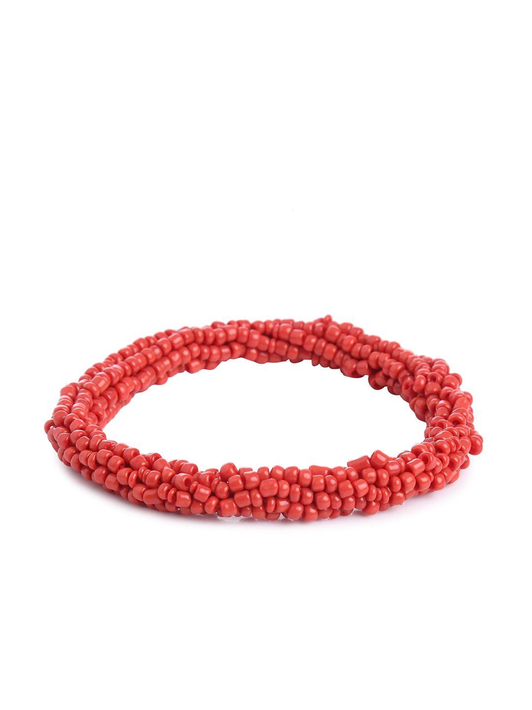 bamboo tree jewels red elasticated bracelet