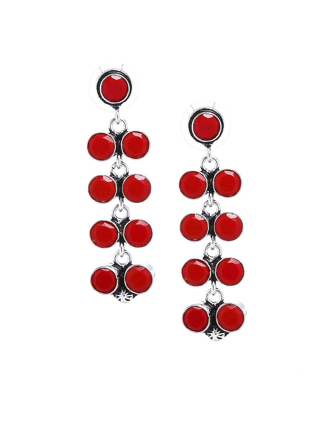 bamboo tree jewels red handcrafted contemporary drop earrings