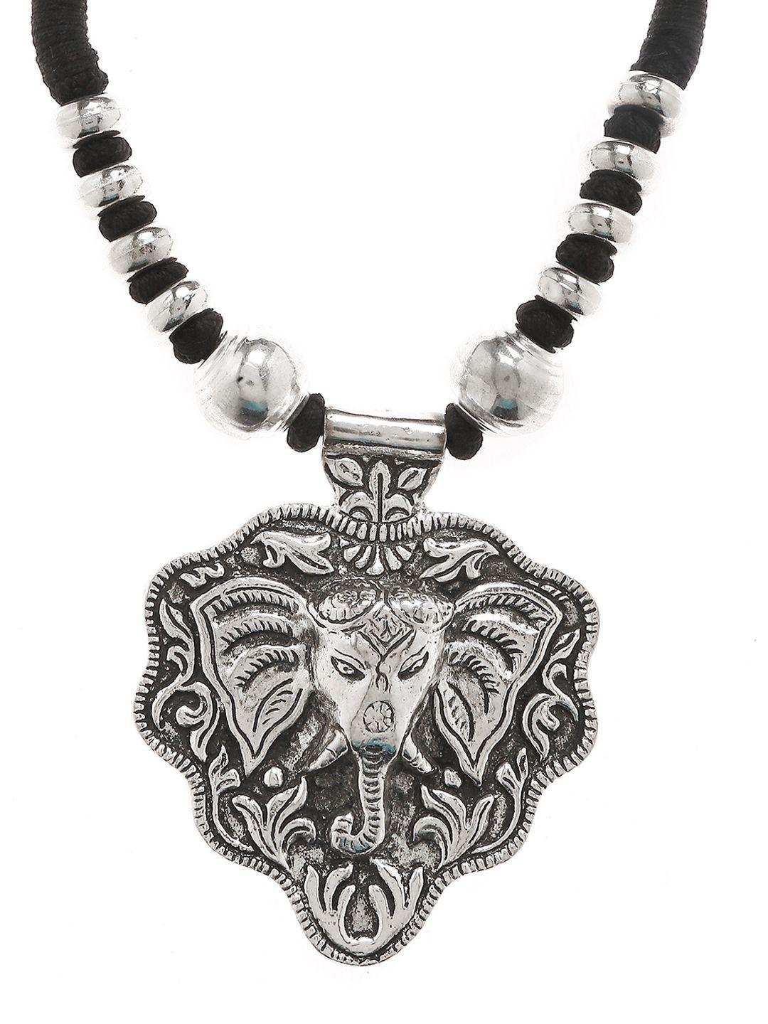 bamboo tree jewels silver-toned alloy handcrafted necklace
