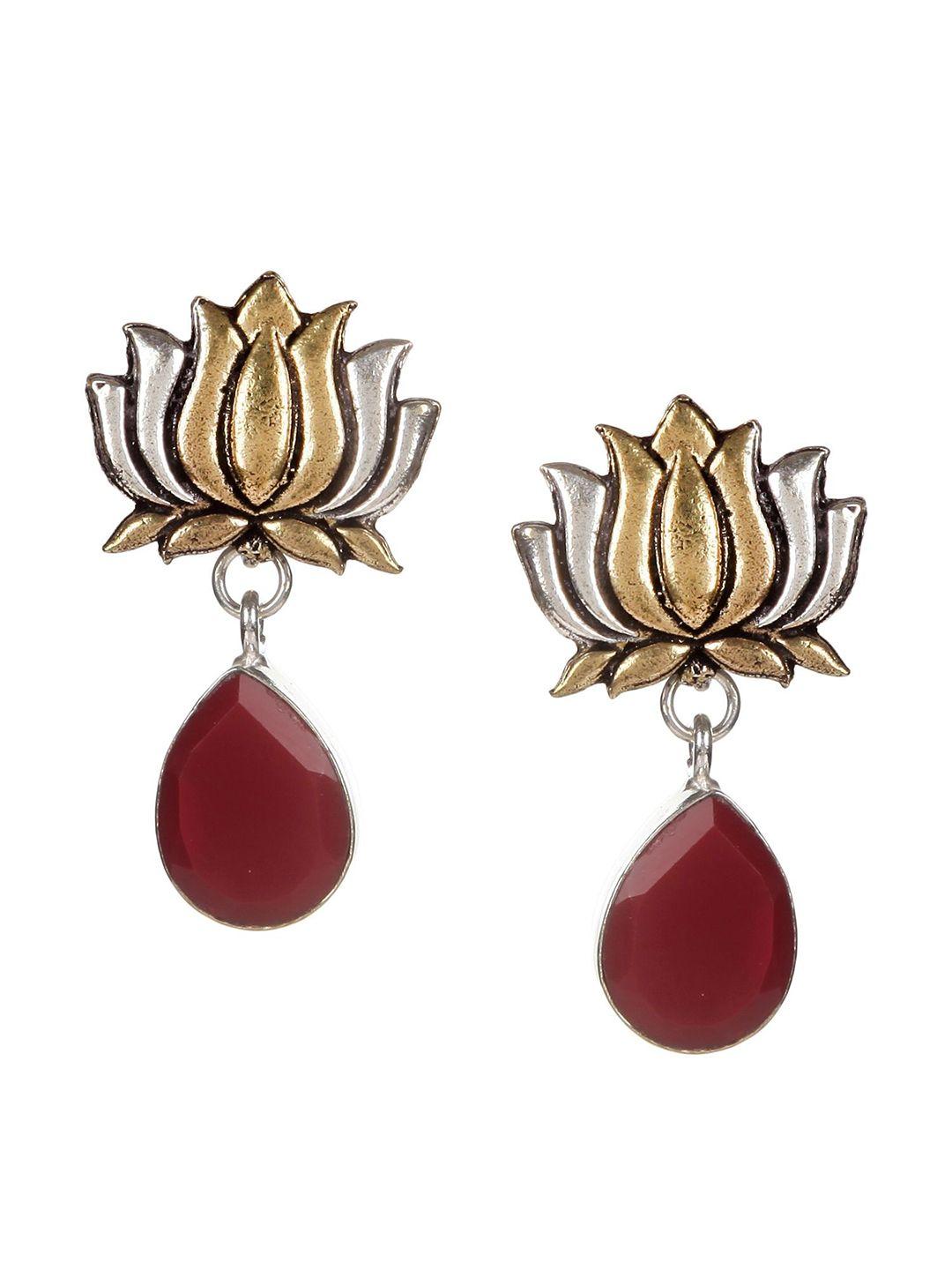 bamboo tree jewels silver-toned diamond shaped studs earrings