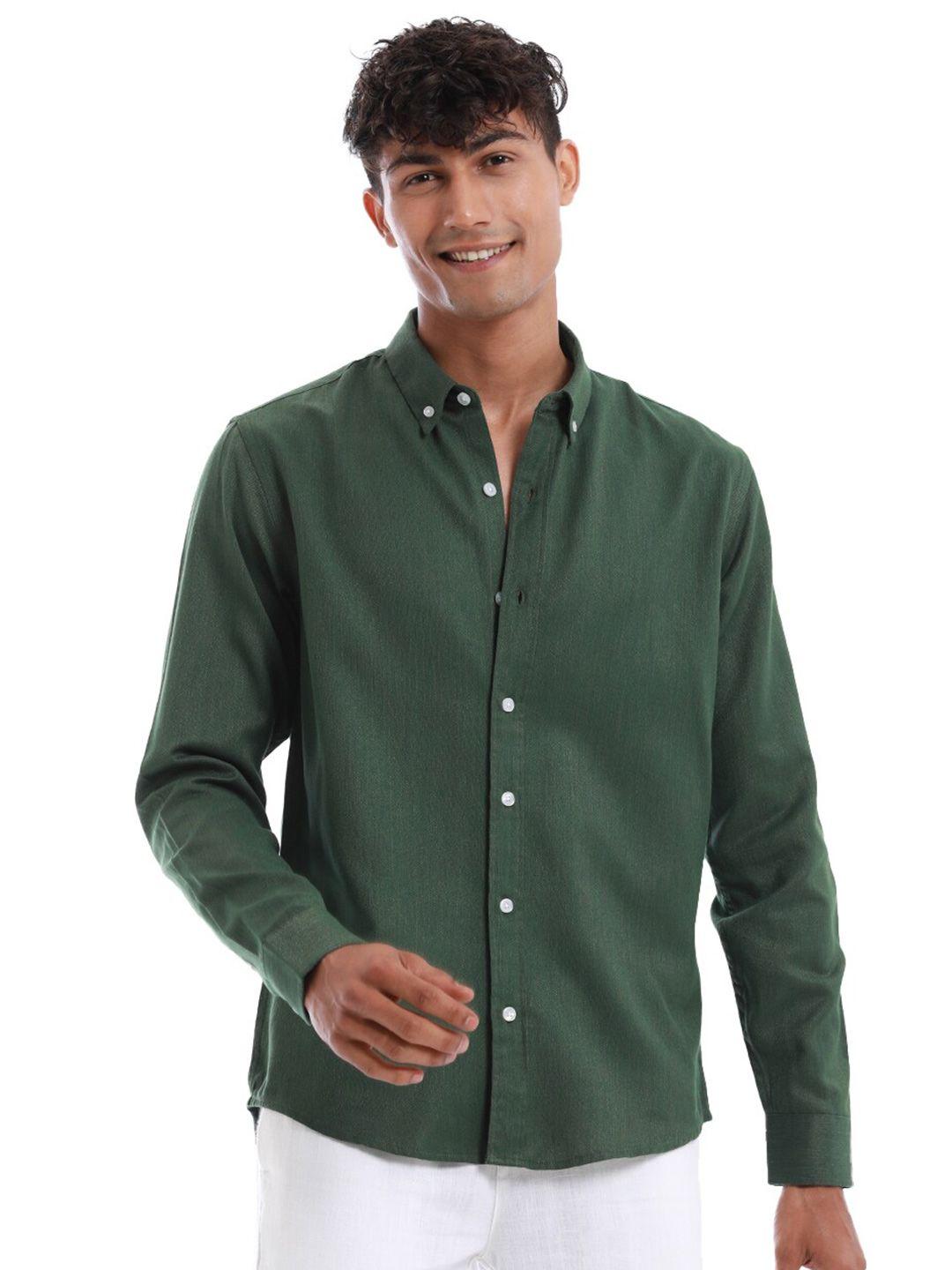 banana club classic opaque button-down collar long regular sleeves casual shirt