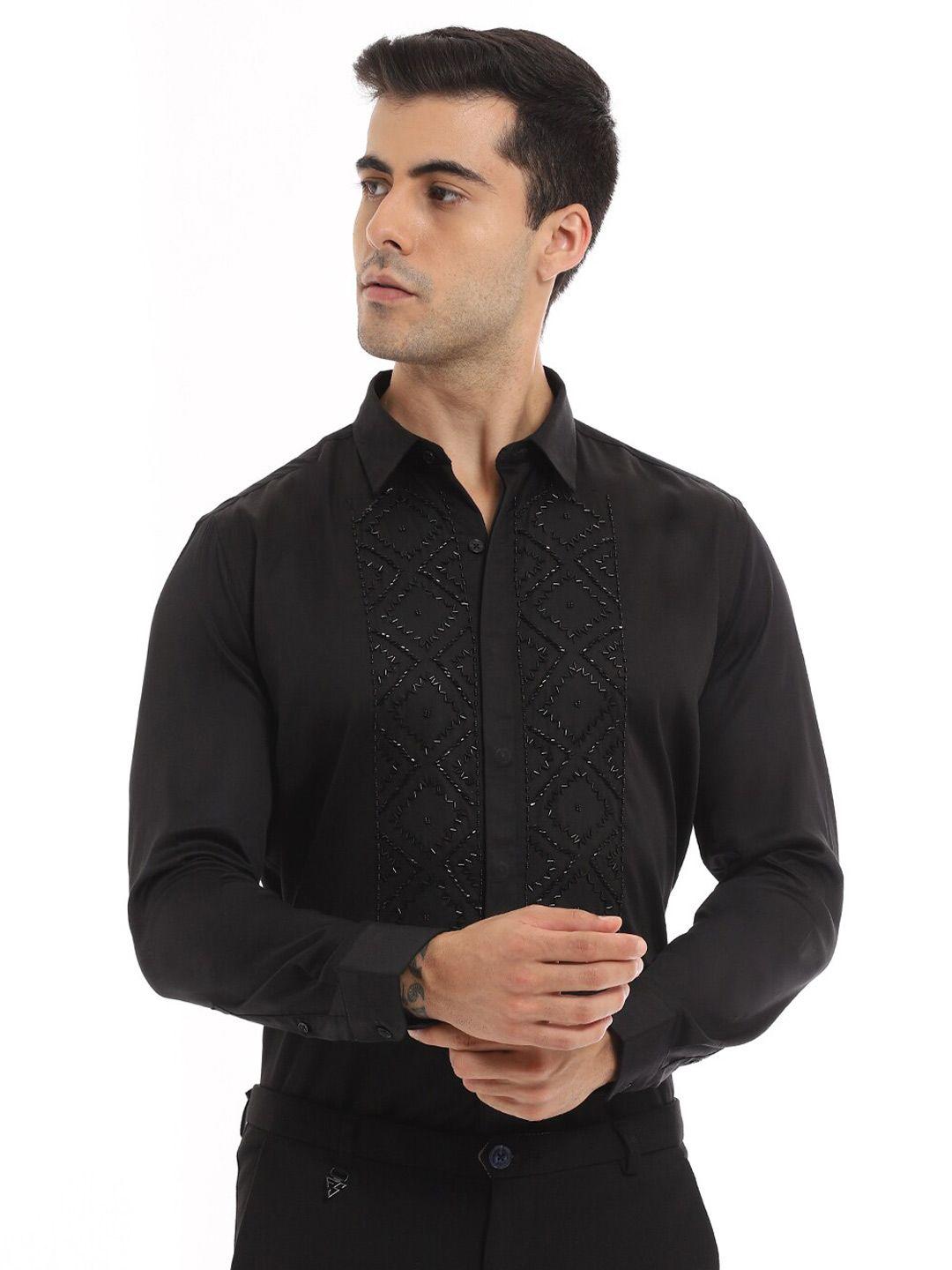 banana club premium slim fit embellished casual shirt