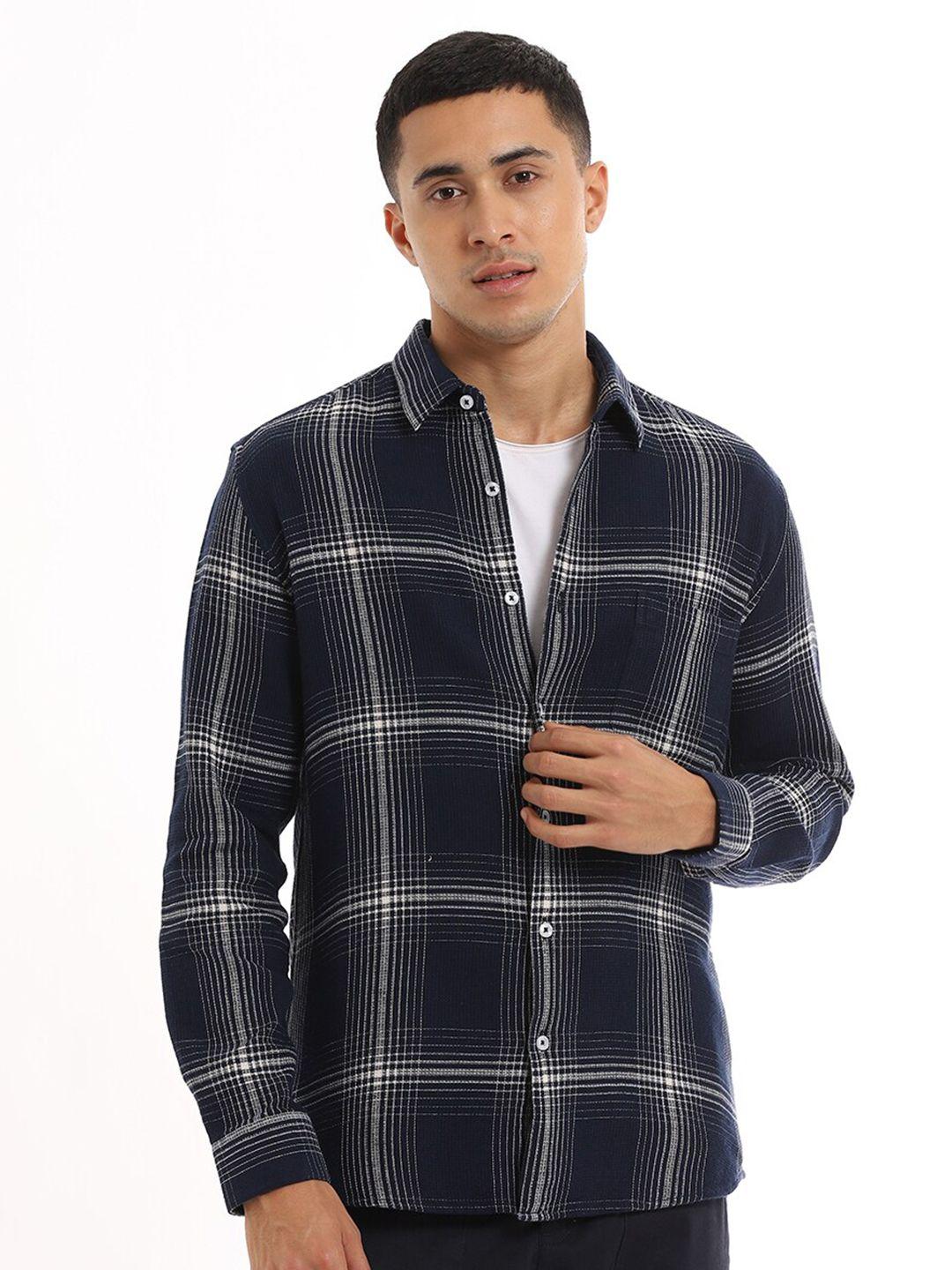 banana club relaxed slim fit checked cotton casual shirt