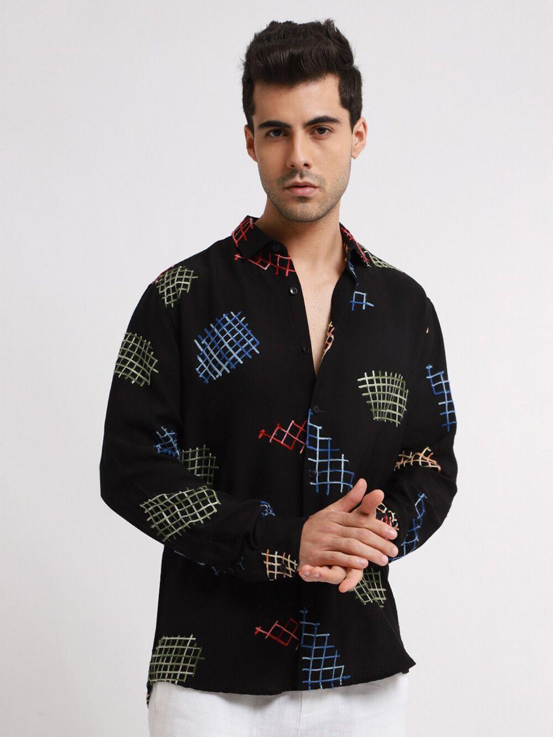 banana club relaxed slim fit floral geometric printed casual shirt