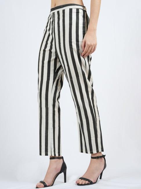 banana labs white & black monochrome edit cotton slammer geometric pants