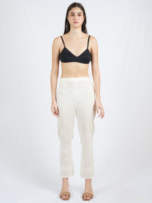 banana labs white monochrome edit cotton essentials pant