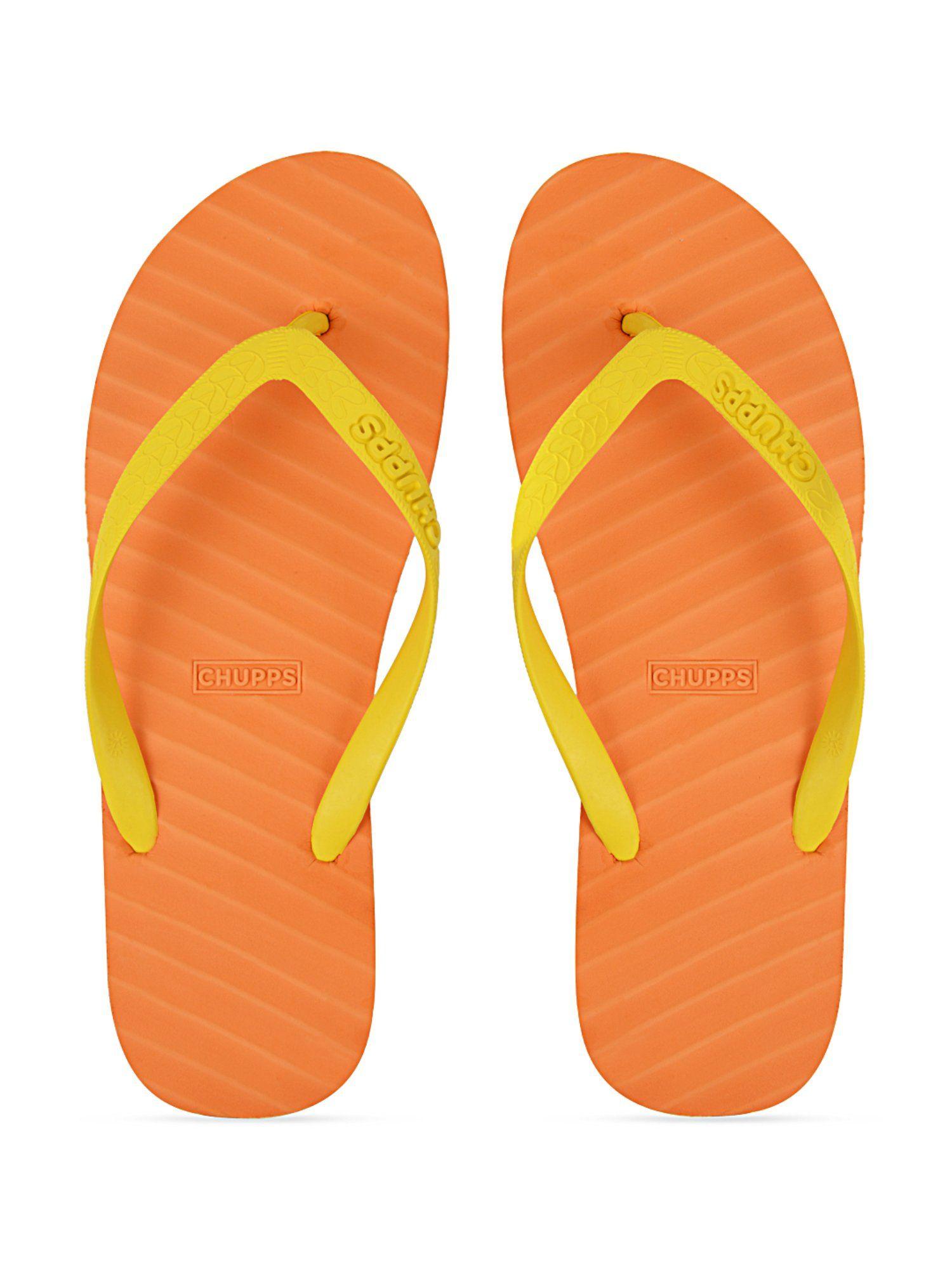 banana leaf orange flip flops