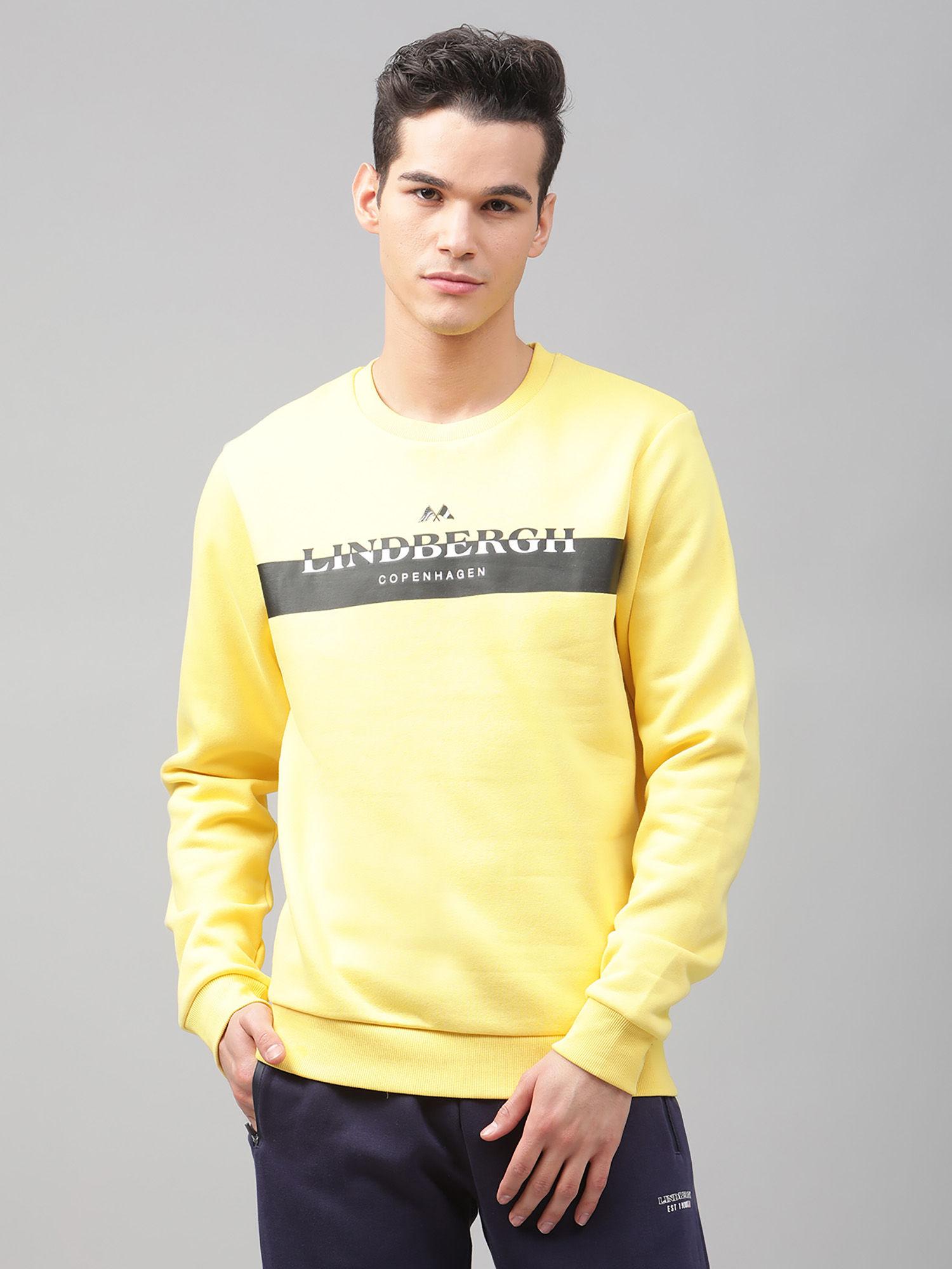 banana yellow solid crew sweatshirt