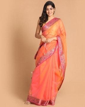 banarasi saree with contrast border