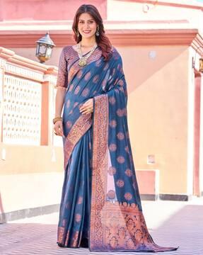 banarasi saree with contrast floral border